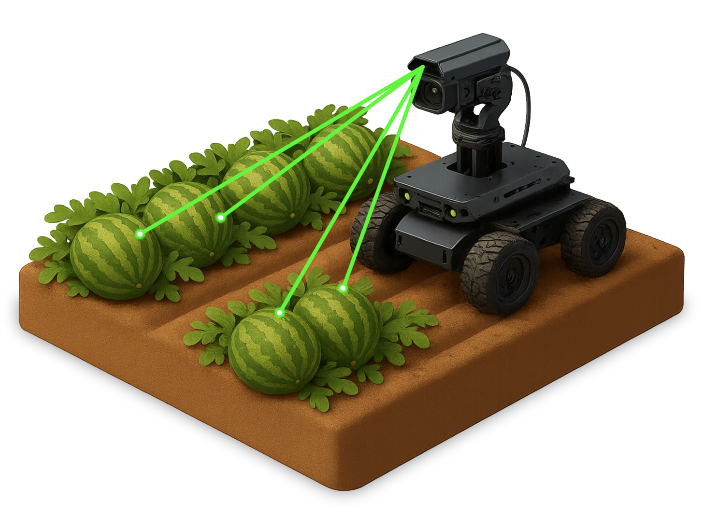 Agricultural rover in a field